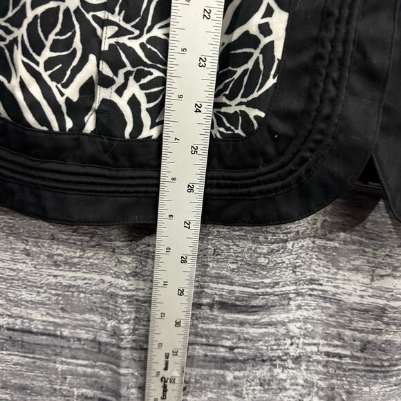 Chicos Size 3 Blazer Jacket Floral Mandarin Collar Hook & Eye Closure - Picture 7 of 7